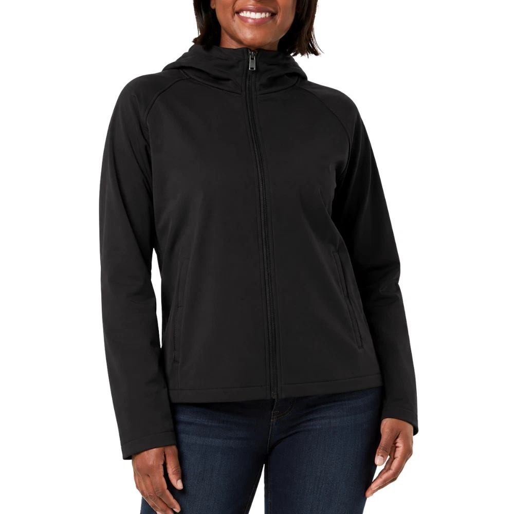 NWT 32 Degrees Heat Women's S Black Softshell Hooded Windbreaker Jacket